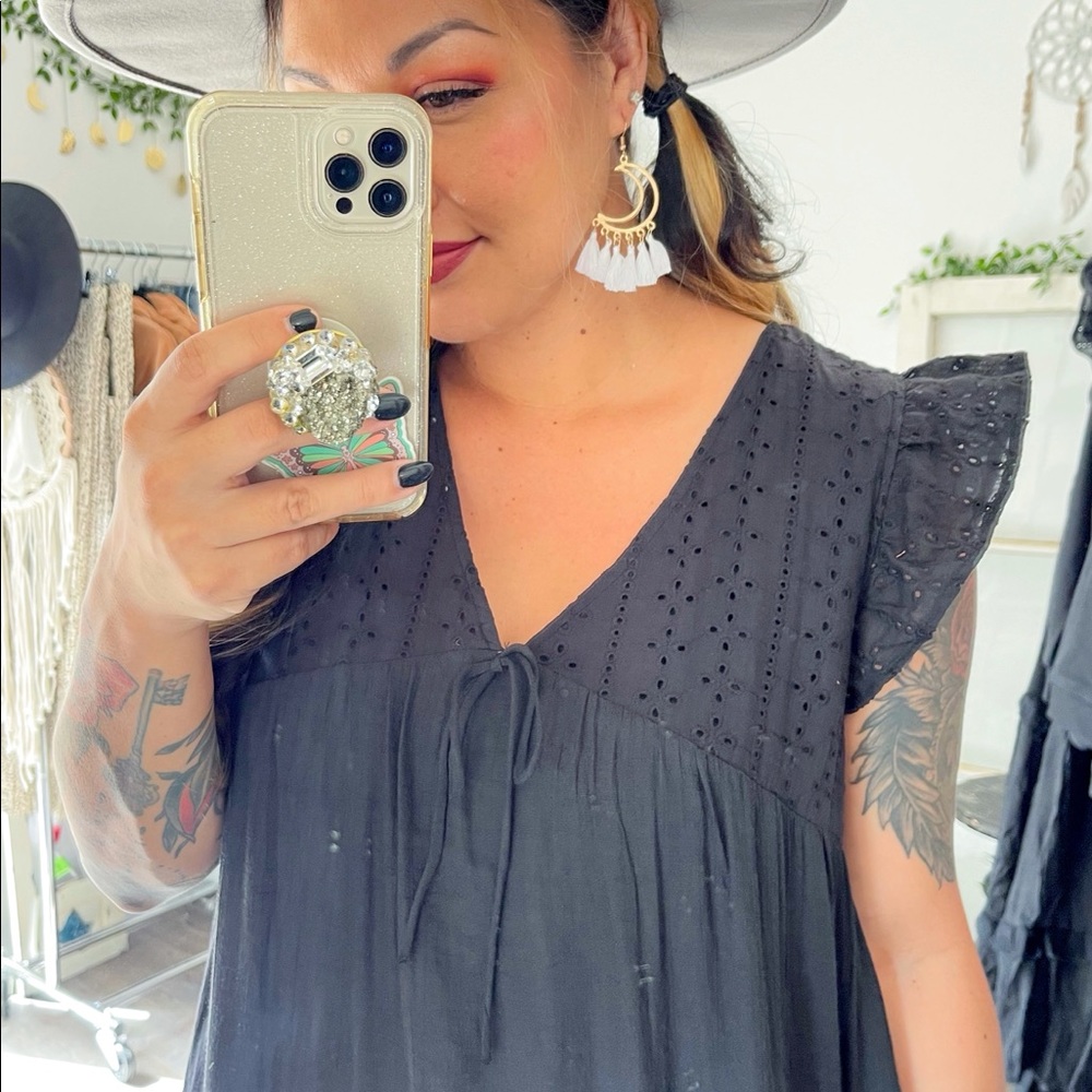 Black Eyelet Dress - Picture 4 of 5